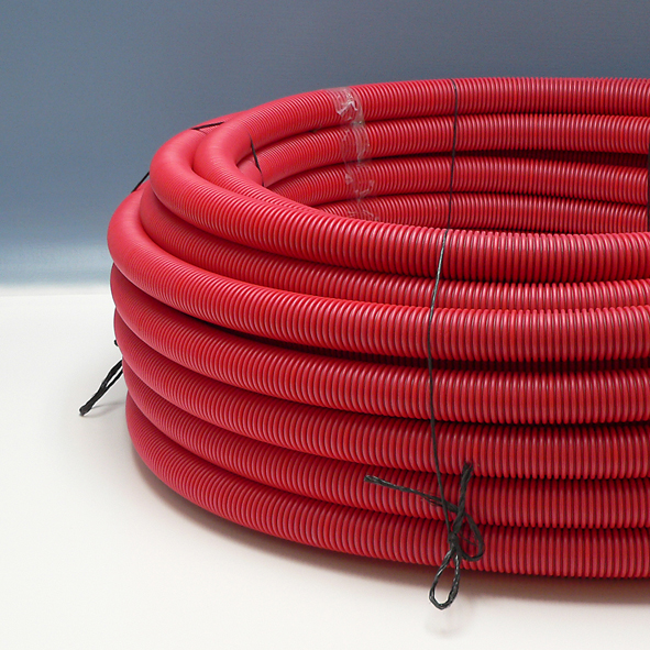 Fränkische Kabuflex-R mantelbuis PE DN 160/137mm met trekkoord en mof rood (rol 25m) afbeelding 2