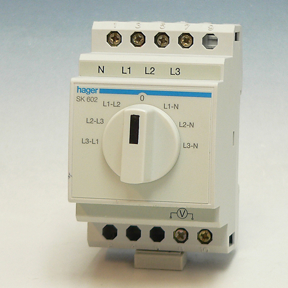 Hager Voltmeteromschakelaar 20A/400V SK602 afbeelding 2