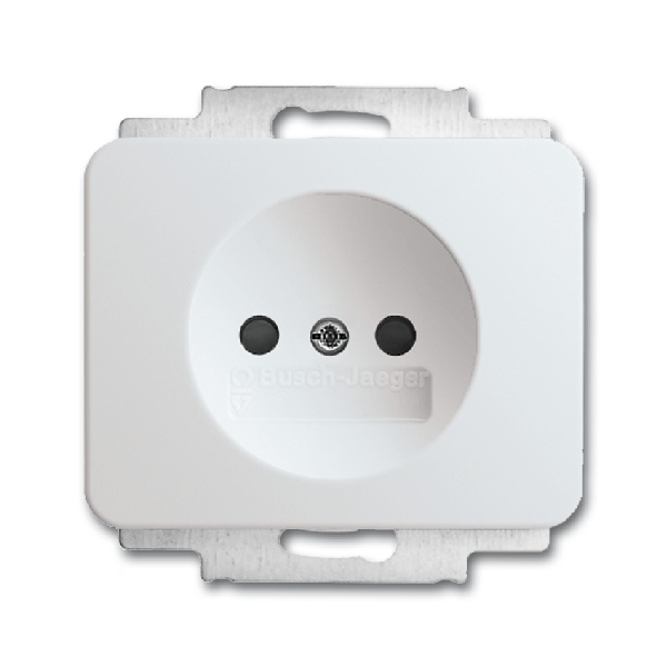 Busch-Jaeger wandcontactdoos 1-voudig zonder randaarde en kinderbeveiliging inbouw studiowit (2CKA002111A0623) afbeelding 2