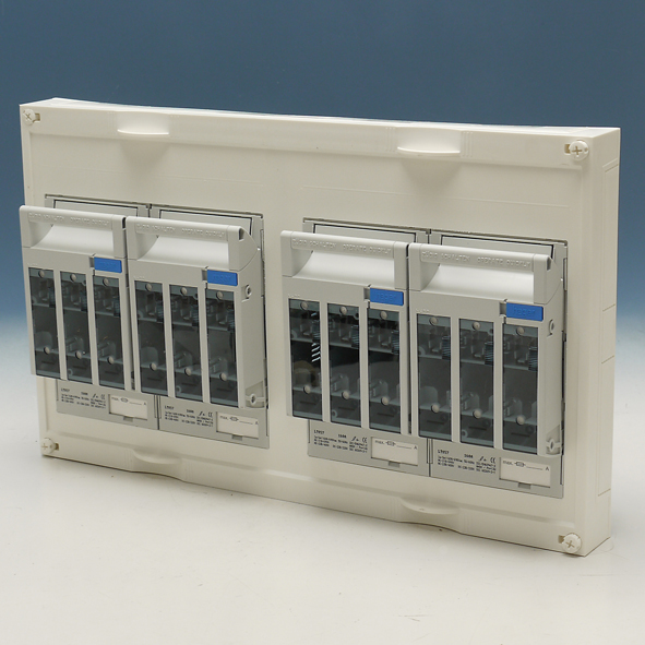 Hager Bouwunit Univers N Mespatroonlastsch. 4xNH00 rail UY22G2N afbeelding 2