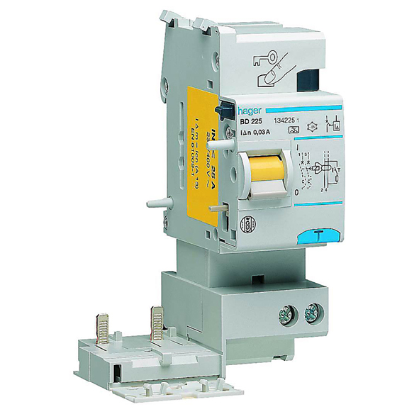 Hager Aardlekelement 2-P 25A 30mA klasse A BD225N afbeelding 2