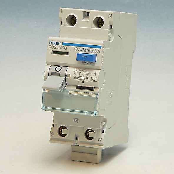Hager Aardlekschakelaar 2-P 25A 30mA klasse A QBB CDS225G afbeelding 2