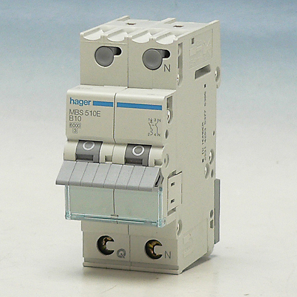 Hager Installatieautomaat 1-P+N B10A 6kA QuickBusbar MBS510E afbeelding 2