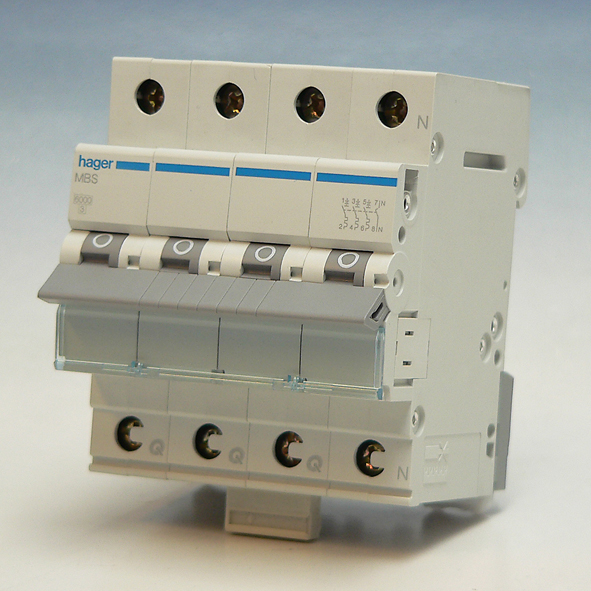 Hager Installatieautomaat 3-P+N B63A 6kA QuickBusbar MBS663E afbeelding 2