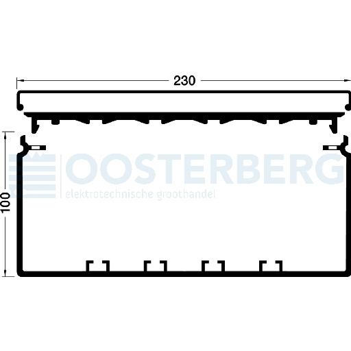 Bodemprofiel+deksel FB 100x230 RAL7035 lichtgrijs afbeelding 2