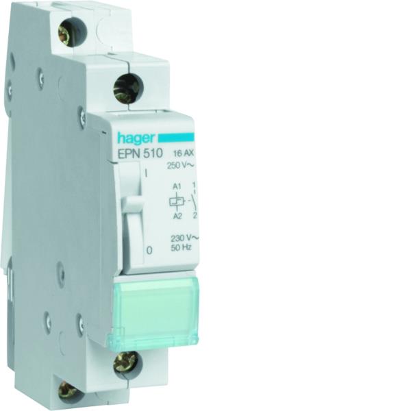 Hager Impulsrelais 1m 12VAC/16A, voeding 250VAC EPN511 afbeelding 2