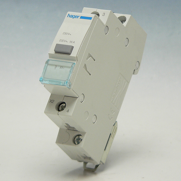 Hager Impulsdrukker 16A/230VAC 2v grijs SVN341 afbeelding 2