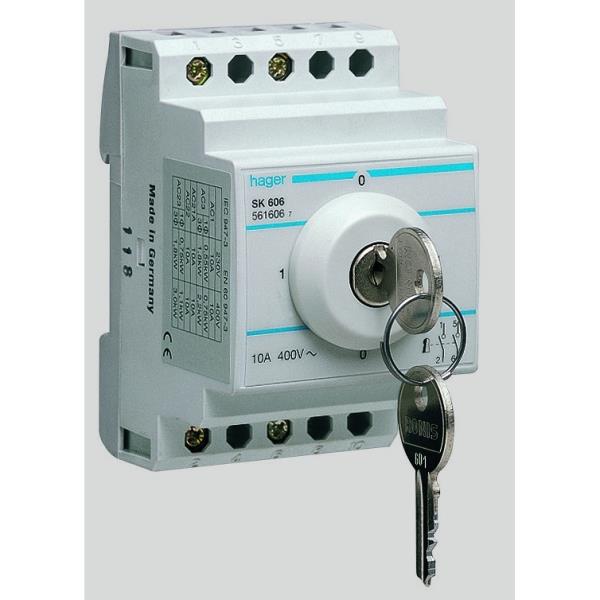 Hager Sleutel-omschakelaar, 2xNO, 10A/400V SK606 afbeelding 2