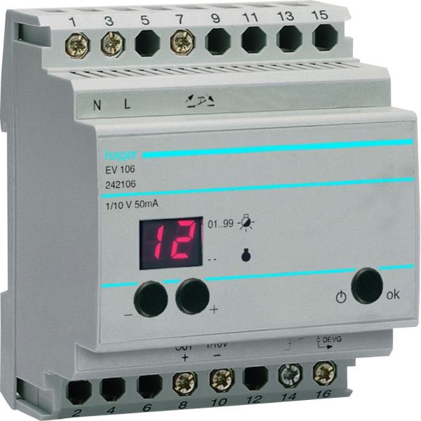 Hager Dimmermodule basis 1-10V/1000W tbv EV1xx/VSA EV106 afbeelding 2