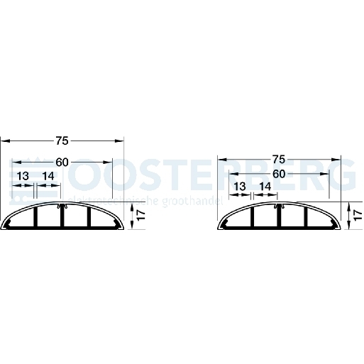 Deksel SL vloergoot 18x75 RAL7030 grijs afbeelding 2