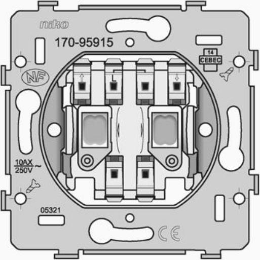 Sokkel rolluikdrukkn. "op/stop/neer" 170-95915