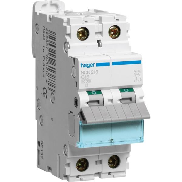 Hager Installatieautomaat 2-P C16A 10kA NCN216 afbeelding 2