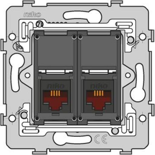 Sokkel 2xRJ11 UTP 170-75214 afbeelding 2