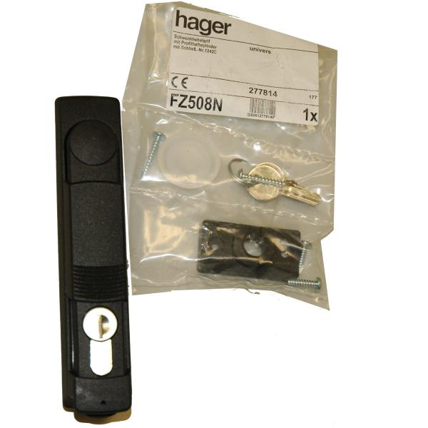 Hager Sluiting zwenkgreep + cilinder 1242E IP44 FZ508N afbeelding 2