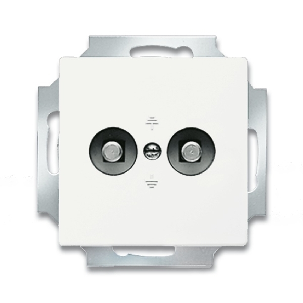 Busch-Jaeger Potentiaalvereffenings-contactdoos 2-voudig studiowit mat (2CKA002495A0091) afbeelding 2