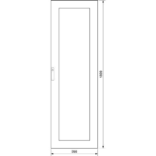 Hager Deur rechts verdeler B600xH1900mm RAL7035 grijs FZ217D afbeelding 2
