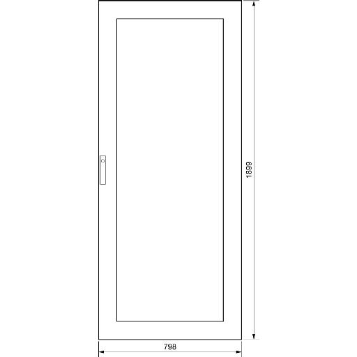 Hager Deur rechts verdeler transp. B800xH1900mm grijs FZ223D afbeelding 2