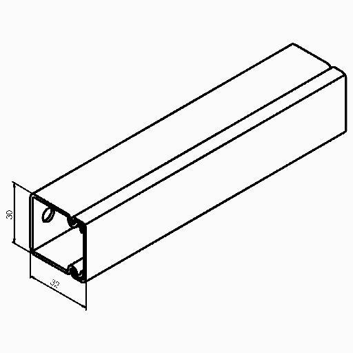 KLEINHUIS HKL3030.6 PVC GOOT+DKS 30X30 R9001(1=1M) afbeelding 2