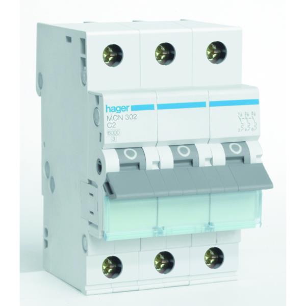 Hager Installatieautomaat 3-P C2A 6kA MCN302 afbeelding 2