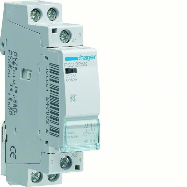 Hager Magneetschakelaar 25A 2M 230VAC geruisarm ESC225S afbeelding 2