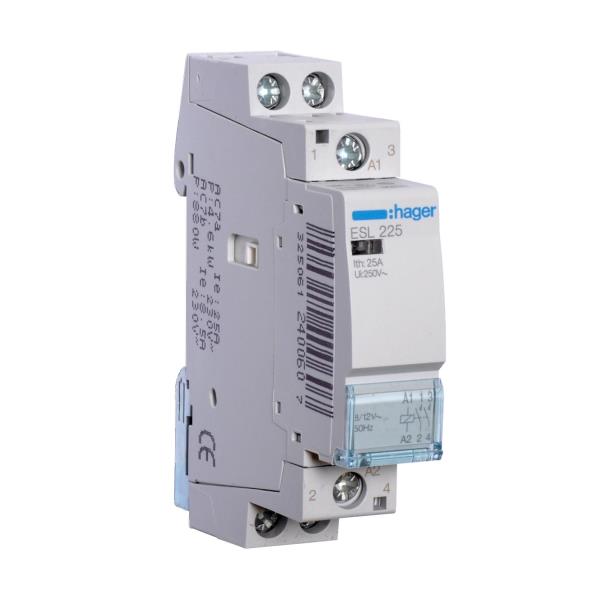 Hager Magneetschakelaar 25A 2M 12VAC ESL225 afbeelding 2