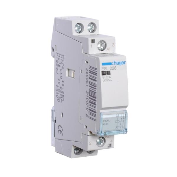 Hager Magneetschakelaar 25A 2V 12VAC ESL226 afbeelding 2