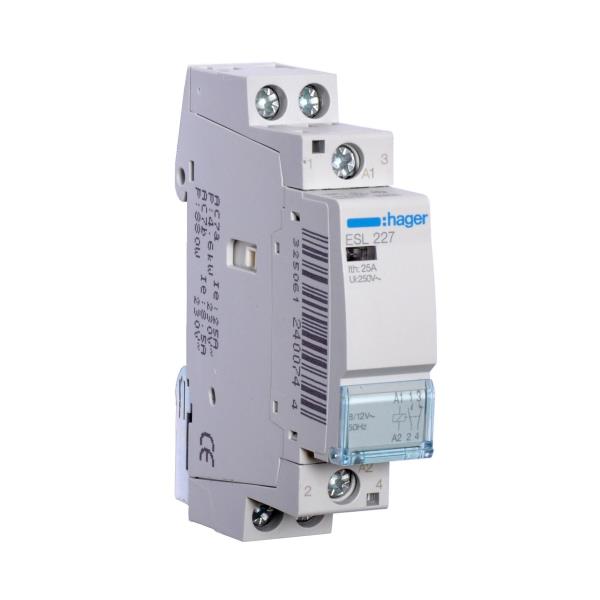 Hager Magneetschakelaar 25A 1M/1V 12VAC ESL227 afbeelding 2