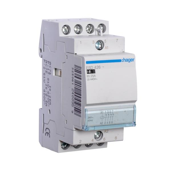 Hager Magneetschakelaar 25A 4V 24VAC ESD426 afbeelding 2