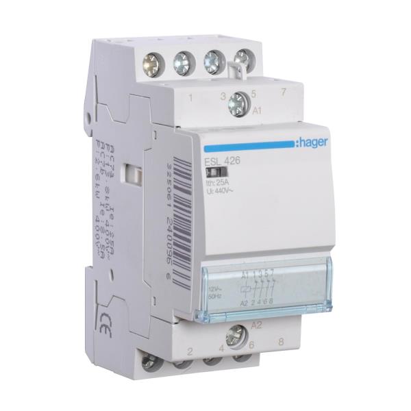 Hager Magneetschakelaar 25A 4V 12VAC ESL426 afbeelding 2
