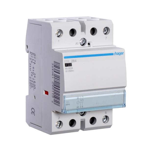 Hager Magneetschakelaar 63A 2V 12VAC ESL264 afbeelding 2
