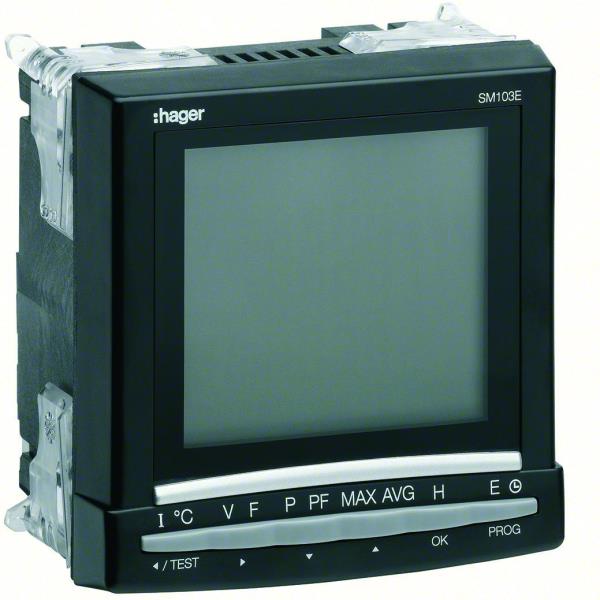 Hager Multimeter/Analyser digitaal LCD paneelinbouw SM103E afbeelding 2