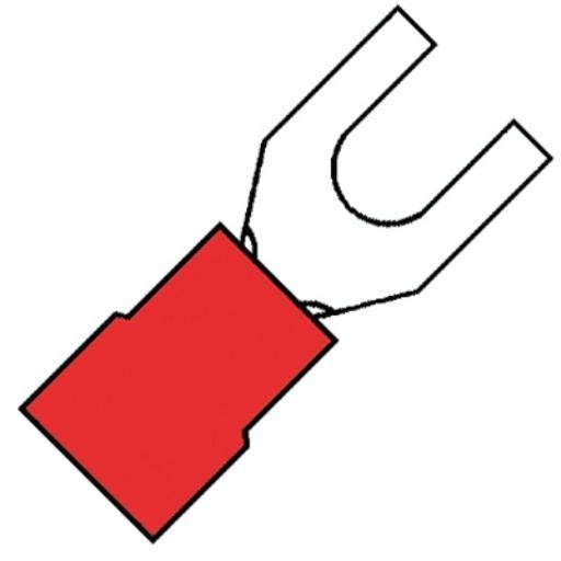 Nylon Geïsoleerde Vorkkabelschoen M4 voor draad 0,5-1,5 mm2 afbeelding 2