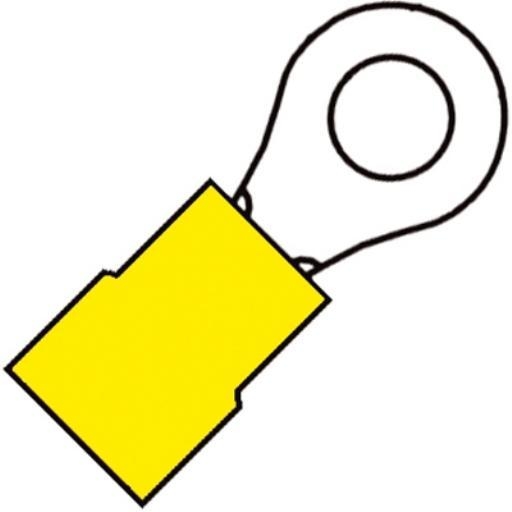 Ringkabelschoen M5 voor draad 4,0-6,0 mm2 geel 153230 Klemko afbeelding 2