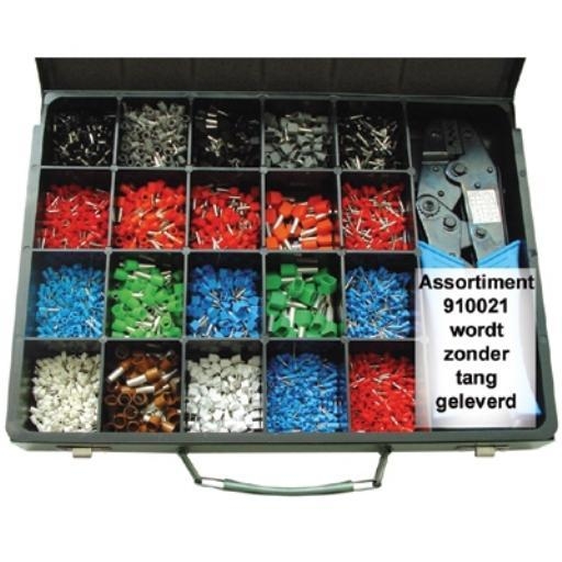 Assortiment Geïsoleerde Adereindhulzen in een metalen kist 910021