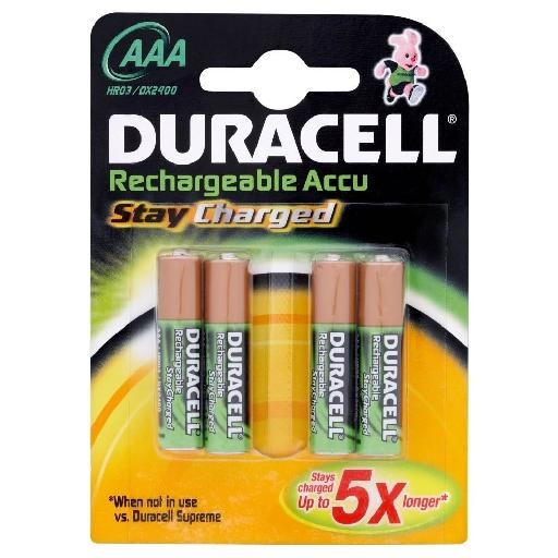 DURACELL HR 03 AAA BATT OPL POTLOOD 800MA 1=4ST