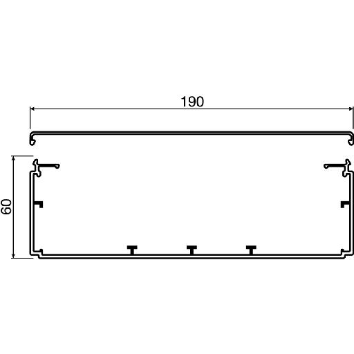 Bodemprofiel+deksel LF 60x190 RAL7035 lichtgrijs afbeelding 2