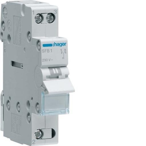 Hager Omschakelaar 1-P 1M/1V 32A I-0-II, common onder SFB132 afbeelding 2