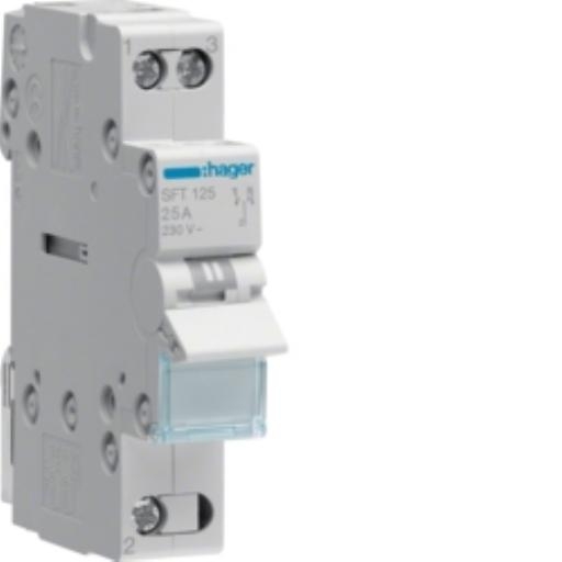 Hager Omschakelaar 1-P 1M/1V 25A I-0-II, common boven SFT125 afbeelding 2