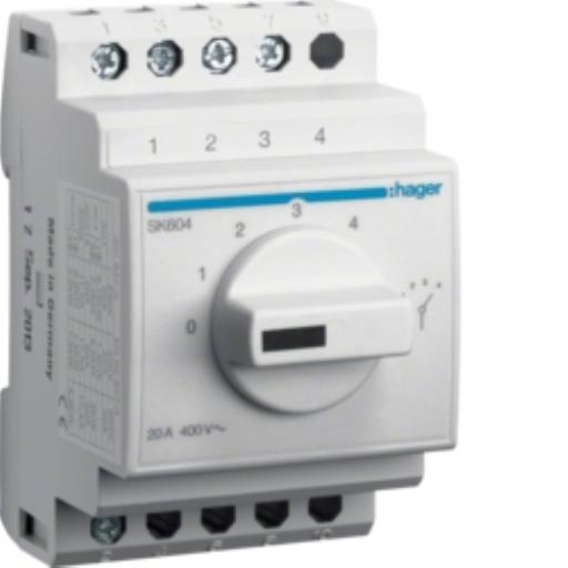Hager Stappenschakelaar - standen + 0-stand, 20A/400V SK604 afbeelding 2