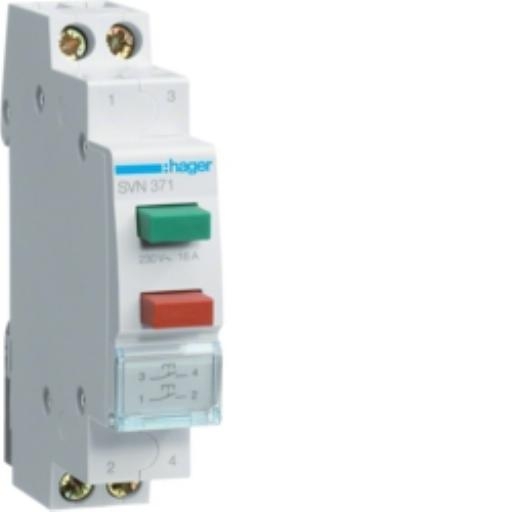Hager Impulsdrukker 16A/230VAC 2m rood/groen SVN371 afbeelding 2