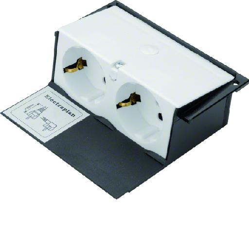 Montagedoos met 2 WCD+RA RAL9010 helderwit afbeelding 2