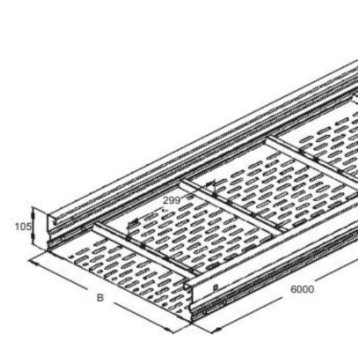 Kabelgoot 105 300 6m perf. WRL105.300 afbeelding 2