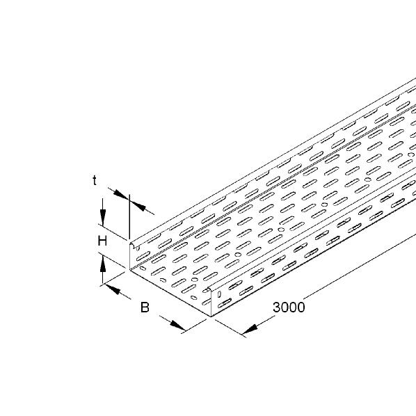 Kabelgoot dun 60 200mm perf. kopp 6m RL60.200/6 afbeelding 2