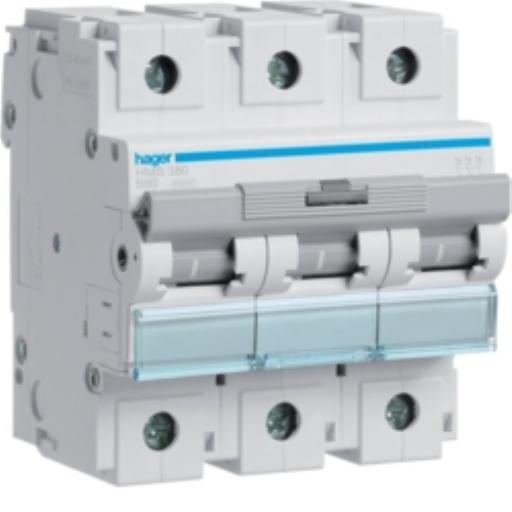 Hager Installatieautomaat 3-P B80A 15kA HMB380 afbeelding 2