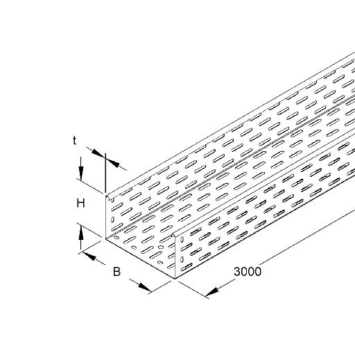 Kabelgoot dun 110 200mm perf. kopp 3m RL110.200F afbeelding 2