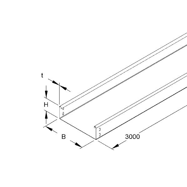 Kabelgoot dicht 60 200mm 3m kopp RLU60.200 afbeelding 2