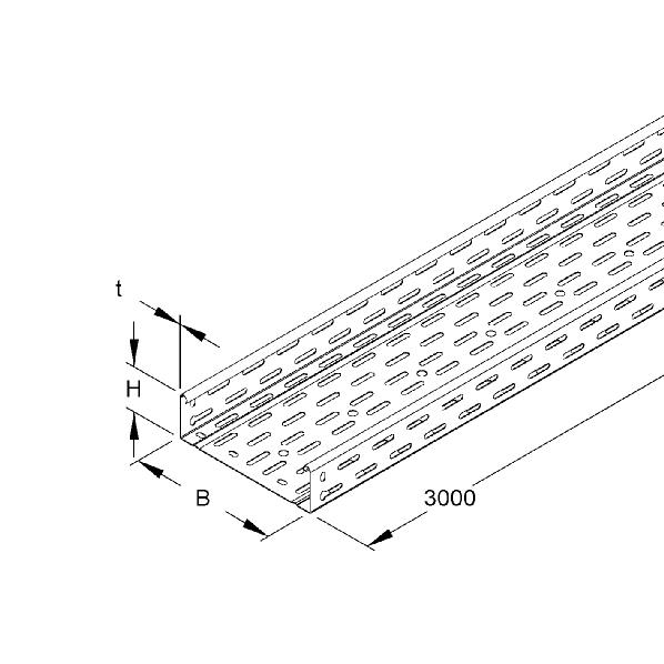 Kabelgoot dun 60 200mm perf. OV 3m RLC60.200FOV afbeelding 2