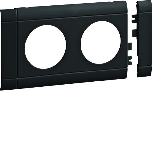 Afdekraam 2-v 80x150mm RAL9011 zwart afbeelding 2
