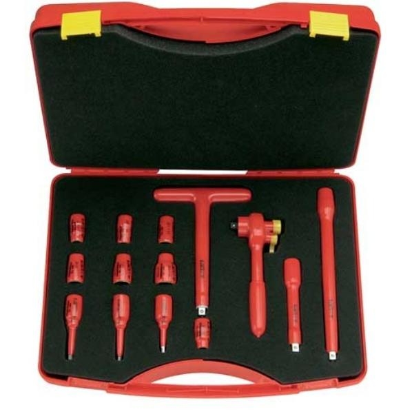 Friedrich 14-Delige Doppenset Metrisch met Omschakelratel 3/8'' 1000V afbeelding 2