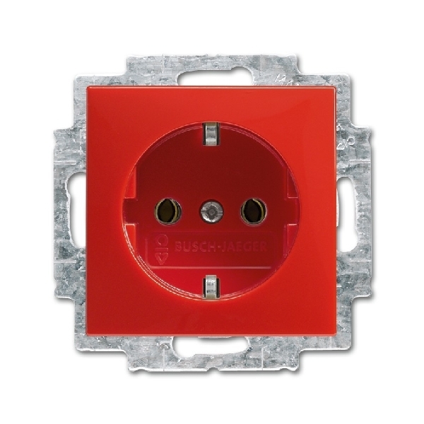 Busch-jaeger Stopcontact ra inbouw 1-voudig schr rd SI-B 20 euc 917 (2CKA002011A6234) afbeelding 2